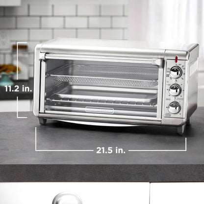 BLACK+DECKER Crisp 'N Bake Air Fry Toaster Oven, 8-Slice, 5 Cooking Functions, 60 Minute Timer, Stainless Steel