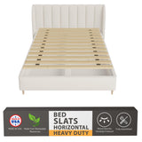 Greaton, 0.68-Inch Heavy Duty Horizontal Wooden Bunkie Board/Bed Slats, 72" x 54", Beige Greaton