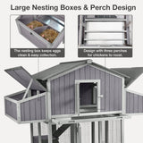 MEDEHOO Large Chicken Coop - Unique Folding Design for Easy to Set Up - Chicken House for Outdoor with Two Nesting Box, Leakproof Pull-on Tray, and UV-Resistant Roof Panel MEDEHOO