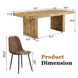 Ganooly Dining Table Set for 8, 78.7" Large Wood Dinner Set for 8 with Faux Leather Chairs, 8 Seater Modern Dining Room Table Sets for Kitchen, Farmhouse Ganooly