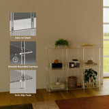 CRTERICX Acrylic Horizontal Bookshelf, 11.6" D x 35.4" W x 26.5" H, 3-Tier Clear 6 Cube Organizer Bookcase, Open Low Book Shelf for Home Office, Living Room, Bedroom, Modern, Easy Assembly CRTERICX