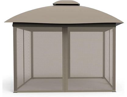 Gazebo Mosquito Netting Screen 4-Panels Universal Replacement for Patio, Outdoor Canopy, Garden and Backyard (12'x12', Beige)