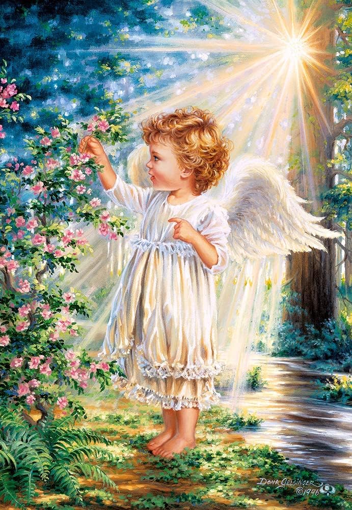 CASTORLAND 1000 Piece Jigsaw Puzzle, an Angel's Touch, Sweet Cherub, Dona Gelsinger, Adult Puzzle, Castorland C-103867-2 Castorland