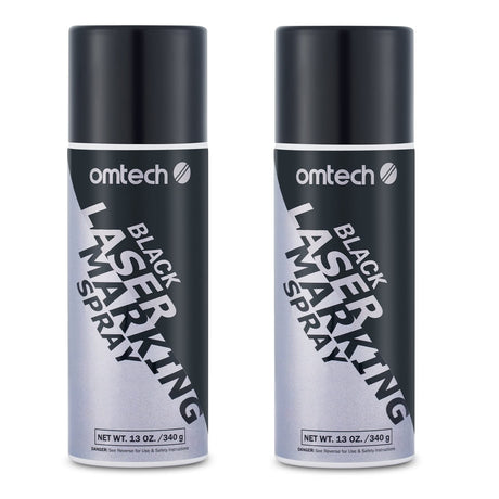 OMTech Laser Marking Spray, Metal Laser Marking Fluid for CO2 Laser Engravers, 2 13oz Aerosol High Contrast Spray for Black Laser Engraving Metal, Laser Ink Agent for Aluminum Stainless Steel Brass OMTech