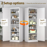 pozdeg 67" Metal Storage Cabinet with Lock, Tall Narrow Office File Cabinets with 5 Adjustable Shelves, Metal Steel Locker for Home, School, Office, Garage or Gym (White) pozdeg