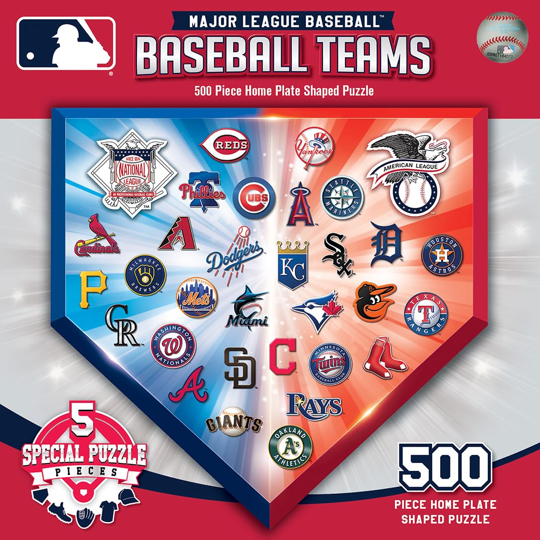 MLB Home Plate Shaped 500pc Puzzle Masterpiece Records