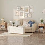 MAHANCRIS End Table, Fluted Night Stand, Modern Side Table, Bedside Table with 1 Drawer and 1 Open Compartment, Mid Century Nightstand, for Living Room, Bedroom, Study, Office, Natural ETNA6201 MAHANCRIS