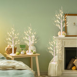 EAMBRITE Home Decorations Light Up White Birch Tree Indoor Christmas Decor, 4 Pack Battery Operated/USB Lighted Tabletop Money Tree Lamp Led Lights Easter Wedding Centerpiece Table Room (2 Ft) EAMBRITE