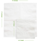 GUSTO [500 Count - 4.5 x 4.5 Folded] White Beverage Napkins - 1-Ply Bulk Cocktail Napkins, Restaurant Bar Paper Napkins and Party Napkins - 9x9 Unfolded (Formerly Comfy Package) GUSTO
