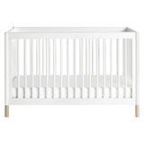 Babyletto Gelato 4-in-1 Convertible Crib with Toddler Bed Conversion in White and Washed Natural, Greenguard Gold Certified babyletto