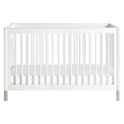 Babyletto Gelato 4-in-1 Convertible Crib with Toddler Bed Conversion in White and Washed Natural, Greenguard Gold Certified