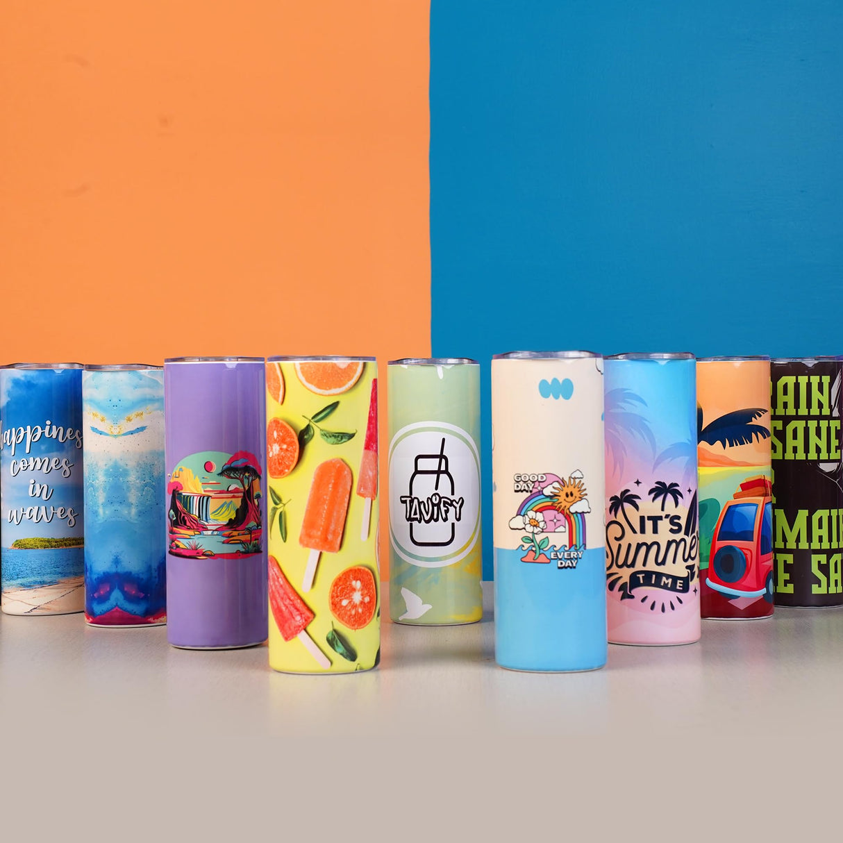 TAVIFY Sublimation Tumblers 20 oz Skinny Pack 12, Straight Double Insulated Polymer Wall for Vibrant Print, Blank Sublimation Tumbler Bulk with Lid, Straw & Shrink Wrap TAVIFY