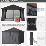 Hardtop Patio Gazebo with Curtains and Netting by ABCCANOPY ABCCANOPY