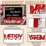 GHOSTMAGIC Merry Christmas Sign, Wooden Christmas Decoration Signs, Merry Christmas Wood Cutout, Free Standing Christmas Centerpiece, Xmas Party Decor for Table Tiered Tray Mantel (red) GHOSTMAGIC