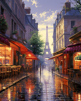 Tucocoo Paint by Number France Street Scenery Street Town Landscape DIY Painting On Canvas with Brushes Acrylic Paints Paint by Numbers for Adults and Kids Students Beginner 16x20 Inch（Without Frame） Tucocoo