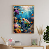 Naykow Sea Turtle Diamond Painting Kit 5D DIY Crafts for Adults, Full Drill Rhinestones, 12 x 16 inches Naykow