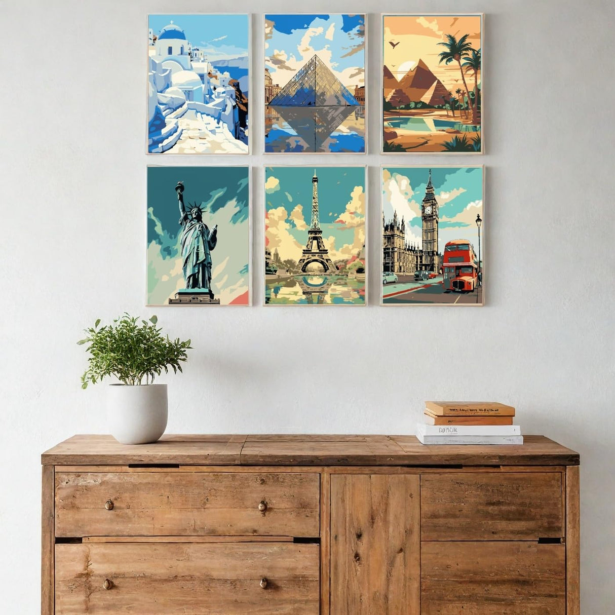 Lofenghome Paint by Numbers Kit for Adults, Tropical Beach Scenes Collection, Acrylic Paint on Canvas, 12 x 8 Inches, DIY Home Decor, Modern Style, 6 Coastal Landscapes, Adult Beginner Friendly Lofenghome