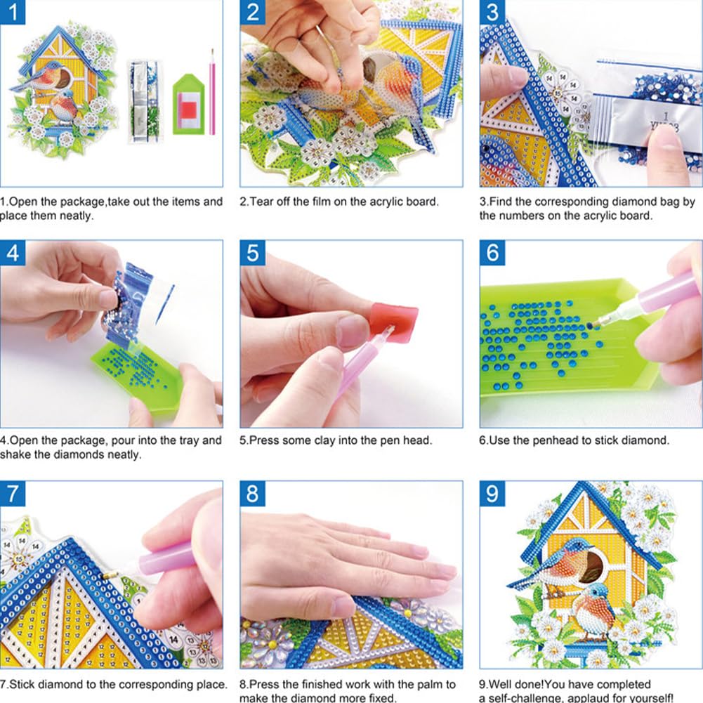 Sulunmo Diamond Art Kits for Adults, DIY Diamond Painting Key Holder for Wall Hooks for Hanging Keys, Sunglasses, Bag(Crazy Kitten-6) Sulunmo