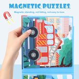 Magnetic Puzzles for Kids Ages 3-5, 3 in 1 Vehicle Toddlers Magnet Jigsaw Puzzle Book, Kids Travel Road Trip Puzzle Toys for Boys and Girls Ages 4-8 (Vehicle(12-16-20)) BBtinker