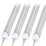 Singteam 10Pack 8Ft LED Shop Light Fixture, 90W Integrated LED Tube Light,10000LM, 6500K, Clear Cover,High Output,Double Row V Shape 270 Degree LED Lighting for Garage Warehouse Workshop Basement Singteam