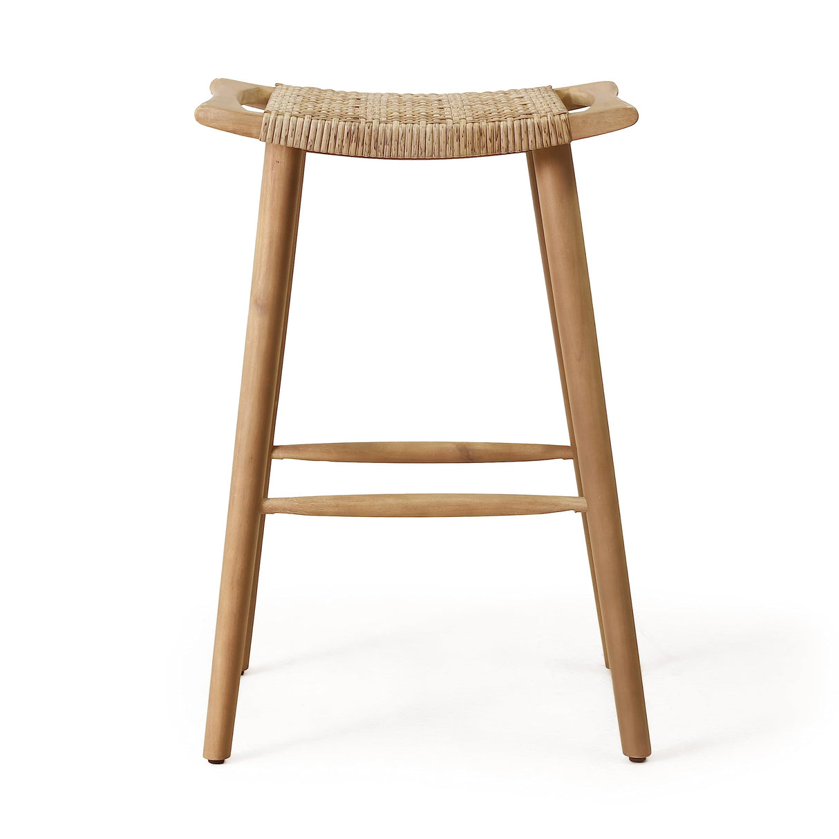 Christopher Knight Home Magwen Outdoor Acacia Wood Barstool with Wicker (Set of 2), Light Brown + Multi Light Brown Christopher Knight Home