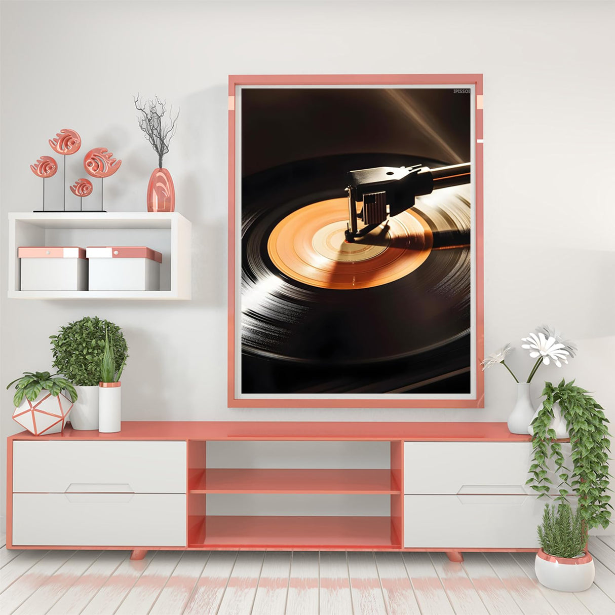 IPISSOI Music Diamond Art Kits Vinyl Records Diamond Art DIY Full Drill 5D Diamond Art Round Gemstone Crystal Diamond Art Kit for Home Wall Decor 12x16 Inch IPISSOI