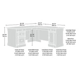 Sauder Palladia L-Shaped Desk, L: 68.74" x W: 65.12" x H: 29.61", Split Oak finish Sauder