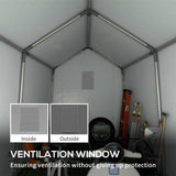 Outsunny 7' x 12' Garden Storage Tent, Heavy Duty Outdoor Shed, Waterproof Portable Shed Storage Shelter with Ventilation Window and Large Door for Bike, Motorcycle, Garden Tools, Gray Outsunny