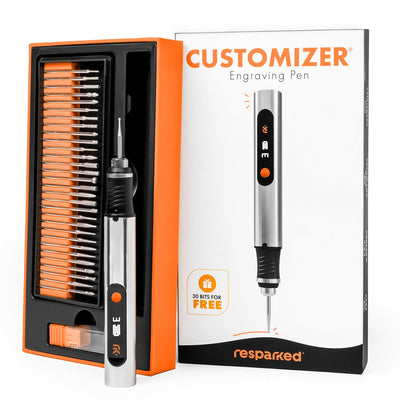 Customizer Engraving Pen by Resparked (Formerly Culiau): Ultimate Cordless Portable Tool for Artists & DIYers - Engrave 50+ Surfaces - Beginner Friendly - Rechargeable - Free 30 Bits & Mastery Guide