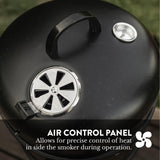 GasOne Vertical Smoker with Thermometer – 16 Inch Heavy Duty Charcoal Smoker – Multipurpose Charcoal BBQ Grill Smoker for Outdoor, Camping – Easy Assembly, 2 Access Doors Grill with Smoker Gas One