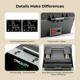 2024 CREALITY Official Space Pi Filament Dryer Plus, Dual-Spool Filament Dryer Box for 3D Printing with PTC Heater, 360° Fast Heating, 4'' LCD Touch Screen, One Key Set, Compatible with PLA PETG ABS Creality