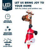 Joiedomi 8 FT Hanging Christmas Inflatables Decoration, Christmas Inflatable Reindeer and Climbing Santa, Blow Up Inflatable with Build-in LED for Xmas Party Indoor, Outdoor, Yard, Garden, Lawn Decor Joiedomi