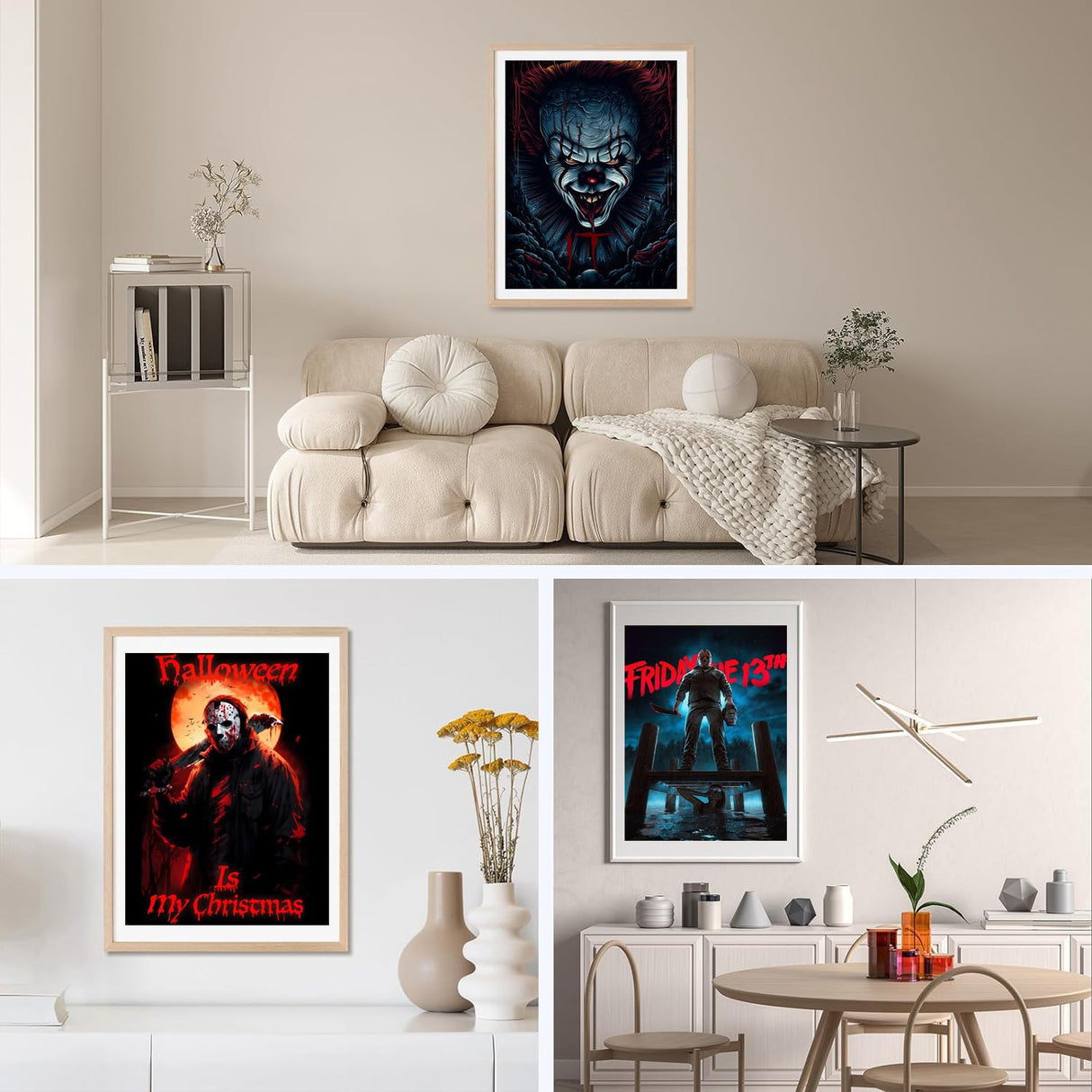 Apcufir 6 Pack Diamond Art Kits for Adults,Halloween Diamond Painting Kits for Beginner Round Full Drills,5D DIY Horror Character Diamond Dots for Holiday Gifts and Home Wall Decor 12X16 Inch Apcufir