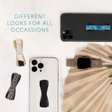 LOVEHANDLE Universal Phone Grip for Smartphones & Mini Tablets - Phone Holder for Hand - Wireless Charging Compatible - Made in The USA - Solid Black LOVEHANDLE