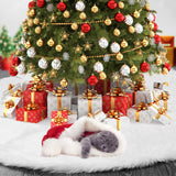 Christmas Tree Skirt - 48 Inches White Christmas Tree Skirt, High-End Soft Classic Fluffy Faux Fur Tree Skirt for Xmas Tree Decorations and Ornaments TOBEHIGHER