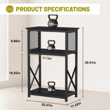 Snughome Fish Tank Stand, 10 Gallon Aquarium Stand with Storage, 3 Tier Heavy Metal Fish Tank Stand Fish Tank Shelf 20.47" x 11.42" x 30.91", Black Snughome