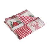Levtex Home - Home for Christmas - Holiday Quilted Throw Size 50x60in. - Green, Red, Taupe and Cream - Cotton/Polyester Levtex Home