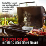 Kaluns Smoker Box For Gas Grill or Charcoal Grill, Stainless Steel Smoke Box, Works with Wood Chips, Add Smoked BBQ Flavor, Hinged Lid,Warp Free Grill Accessories Kaluns