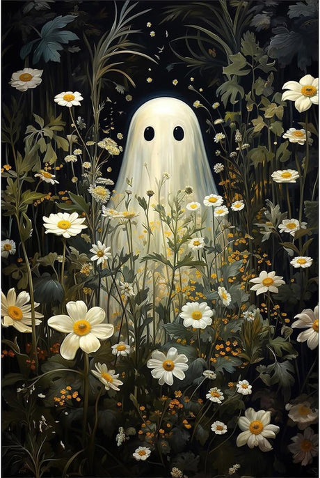 Eterkosu Ghost Diamond Art Painting Kits for Adults,5D DIY Halloween Diamond Art Paint with Diamonds for Home Decor,Horror Full Drill Diamond Dots Painting for Adults Beginners Gem Art Pictures Eterkosu