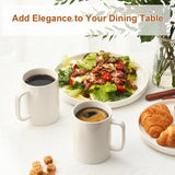 Jassceram Coffee Mugs Set of 6, 18 Ounce Porcelain Mugs for Latte, Hot Tea, Cappuccino, Cocoa and Milk, Ceramic Coffee Cups with Large Handle - Dishwasher & Microwave Safe, White Jassceram