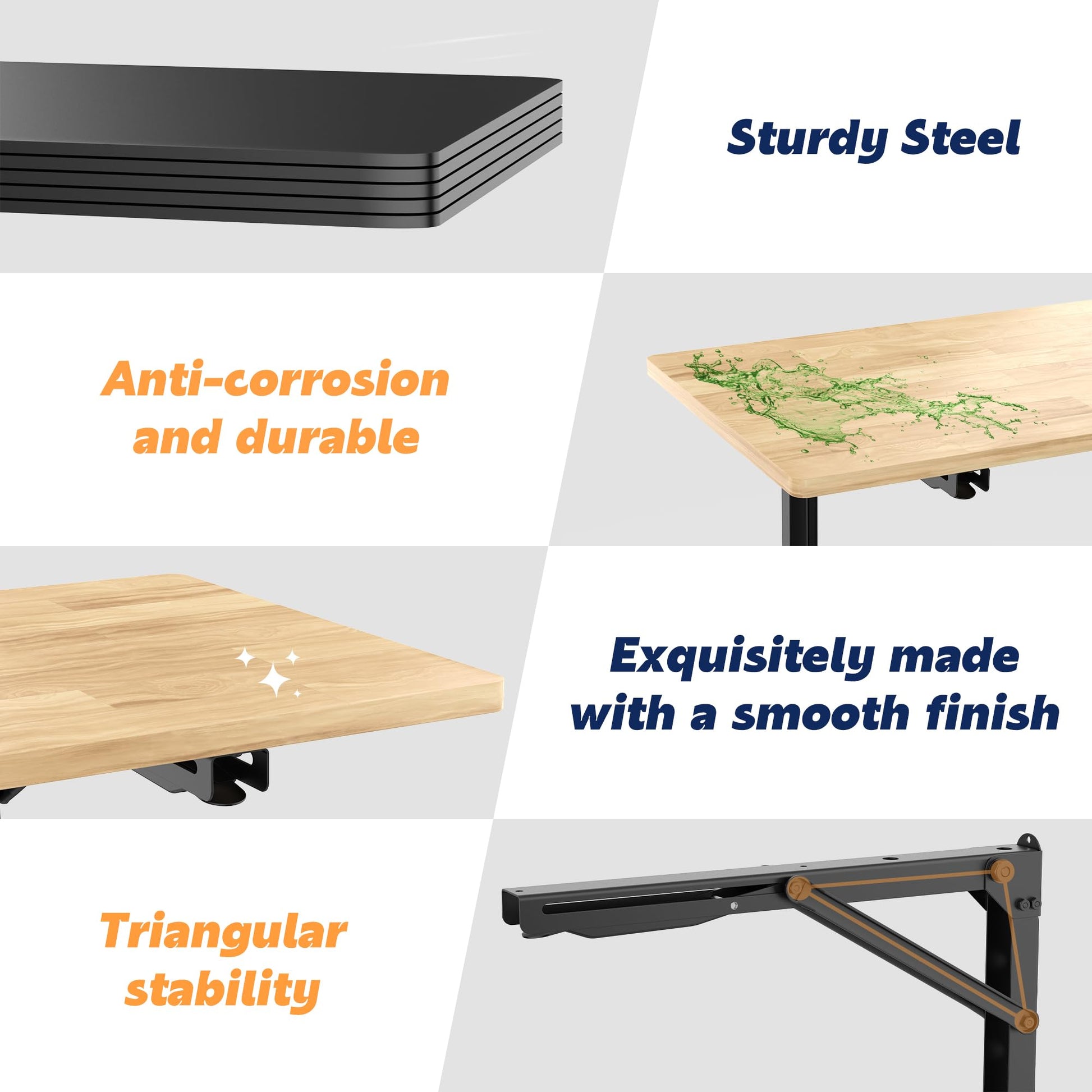 Ultrawall Wall Mounted Folding Workbench, Heavy Duty Foldable Work Table, Collapsible Desk for Workshop, Garage, Office, Home, Holds Up to 550LBS, 32”X18” - WoodArtSupply