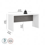 Bush Business Furniture Echo Bow Front Desk, 60W, Pure White and Modern Gray Bush Business Furniture