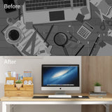 Charmlife Bamboo Desk Organizer - Makeup & Pen Storage with Drawer & Pencil Holder for Office Organization Charmlife