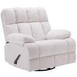 Eiayeebil Oversized Recliner Chair, 360° Swivel Rocker Recliner for Big Man, Extra Wide Manual Recliner, Overstuffed Soft Glider Rocking Sofa Chair for Living Room(Beige) Eiayeebil