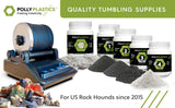 Polly Plastics Rock Tumbler Grit and Polish Refill Media Kit | 4-Steps Supplies for Tumbling and Polishing Stones | Professionals Adults and Kids | Polish 20lbs of Rocks (Bulk Stage 1 Refill) Polly Plastics