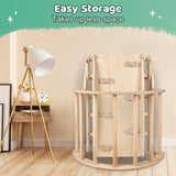 Pikler Triangle Toddler Climbing Toys Set, 5 in 1 Foldable Wooden Indoor Triangle Set with Triangle Ladder, Climbing Ramp, Arch Climber, Rocker, and Slide for Montessori Gym Toys for Kids (Small) BSZGYU