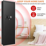 43.3" Tall Fireproof Wall Safes Between the Studs 16" Centers, Electronic Hidden Safe with Removable Shelf, Fireproof in Wall Safe for Money Jewelry Passport GUVELI