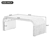 Bellemave Modern Coffee Table with Curved Art Deco Design Center Sofa Table Minimalist Cocktail Wooden Table for Living Room, Antique Black Bellemave