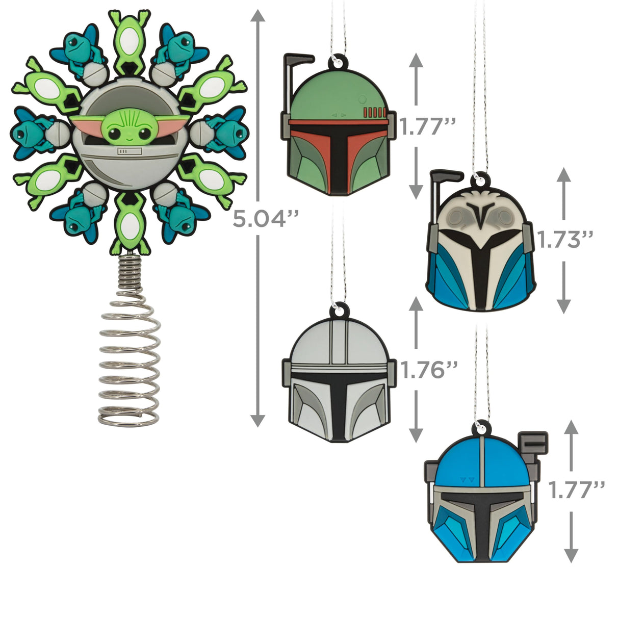 Hallmark Star Wars: The Mandalorian Mini Christmas Tree Topper and Ornaments, Set of 5 Hallmark