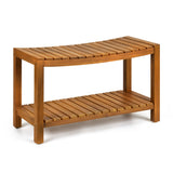 Upolana Teak Shower Bench, 32" Solid Wood Shower Stool for Inside Shower to Sit On, Wooden Bathroom Shower Seat Waterproof Upolana